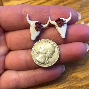 Steer skull earrings